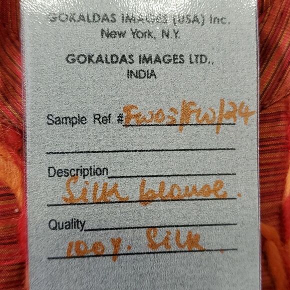 GOKALDAS IMAGES, silk blouse‎ size small. This lovely blouse has an Asian… - Picture 7 of 11